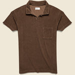 Terry Fleece Vacation Polo - Brown - Universal Works - STAG Provisions - Tops - S/S Knit