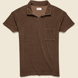 Terry Fleece Vacation Polo - Brown - Universal Works - STAG Provisions - Tops - S/S Knit
