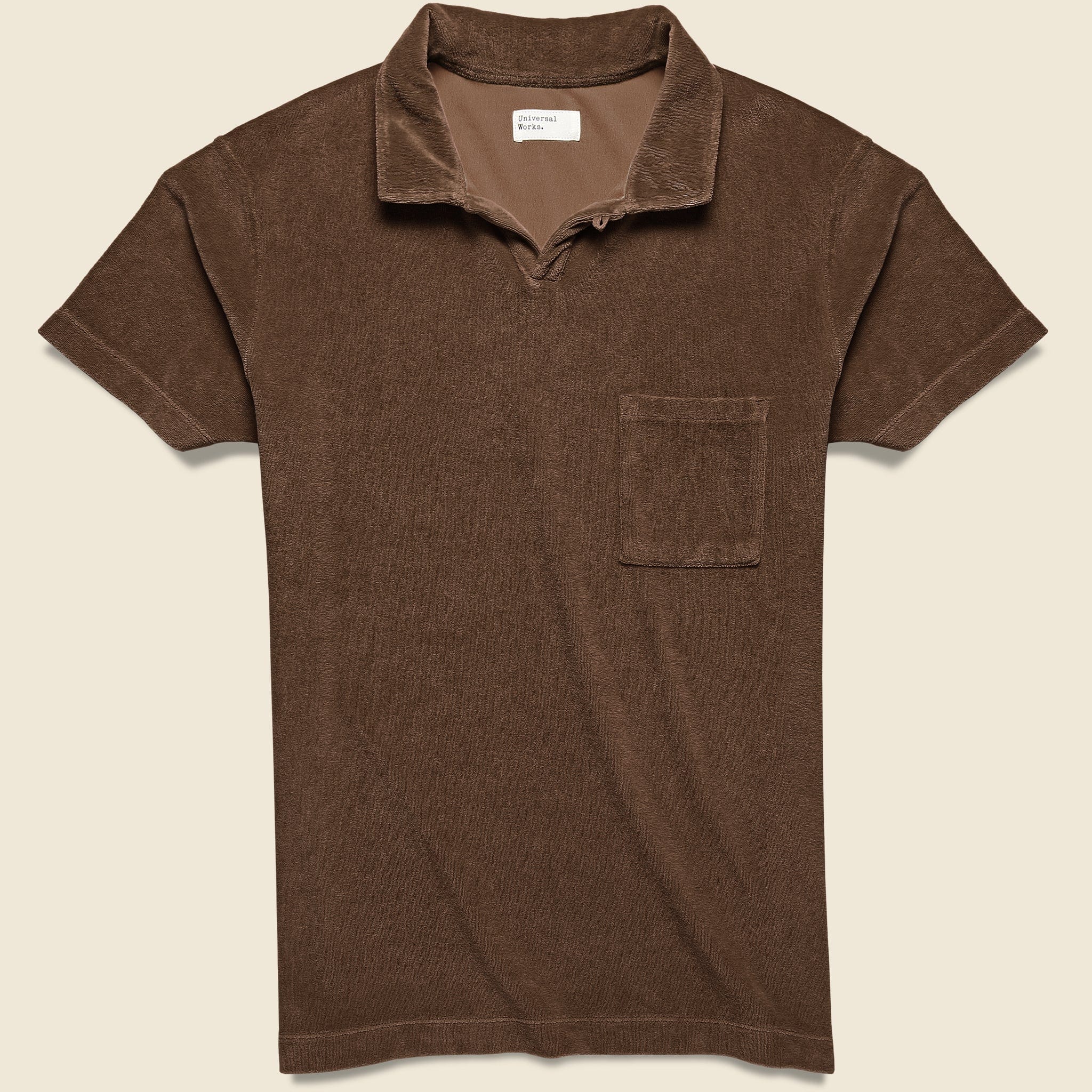 Terry Fleece Vacation Polo - Brown - Universal Works - STAG Provisions - Tops - S/S Knit