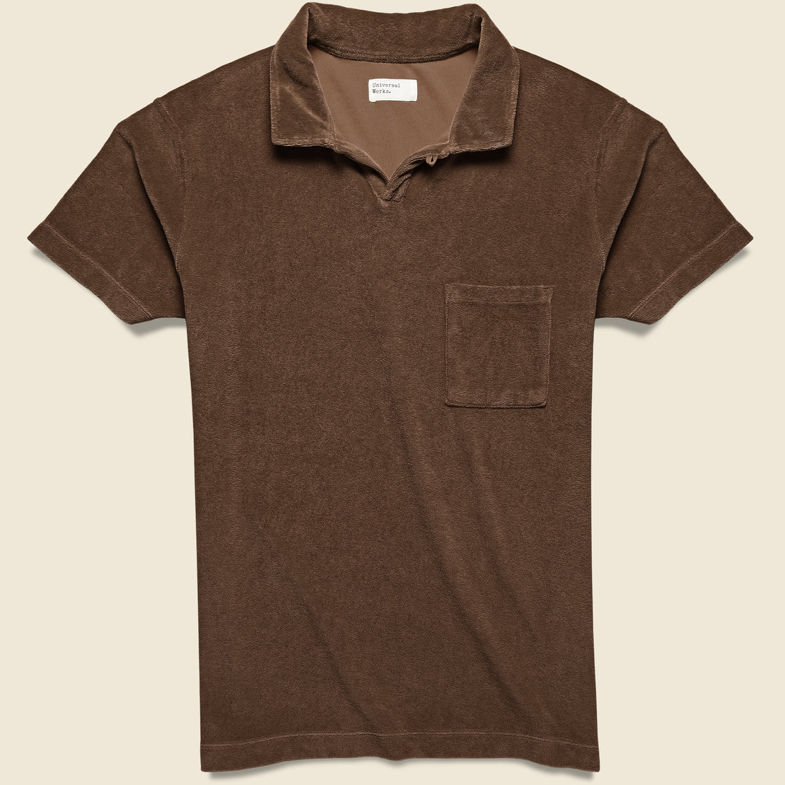 Universal Works Terry Fleece Vacation Polo - Brown