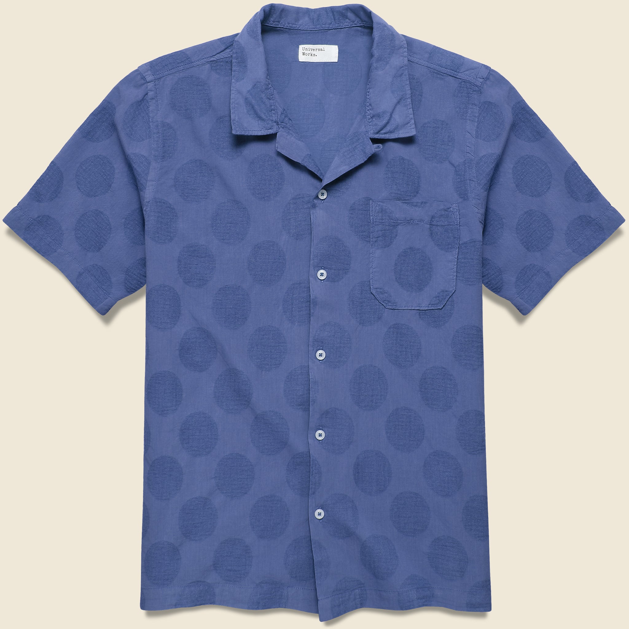 Dot Print Road Shirt - Blue - Universal Works - STAG Provisions - Tops - S/S Woven - Dot