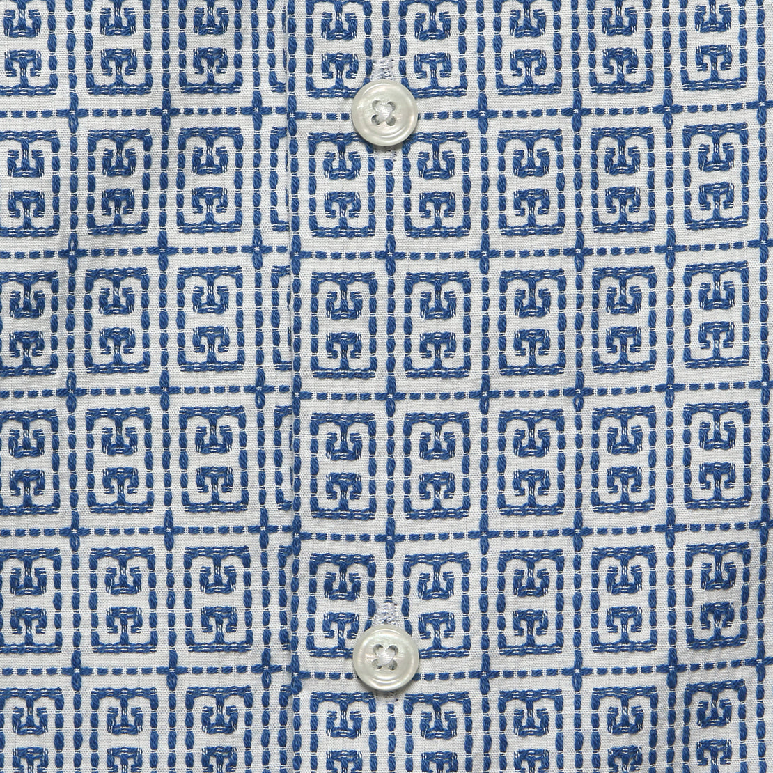 Porto Cotton Camp Shirt - White/Blue - Universal Works - STAG Provisions - Tops - S/S Woven - Other Pattern