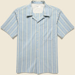 Nisi Cotton Camp Shirt - Blue - Universal Works - STAG Provisions - Tops - S/S Woven - Stripe