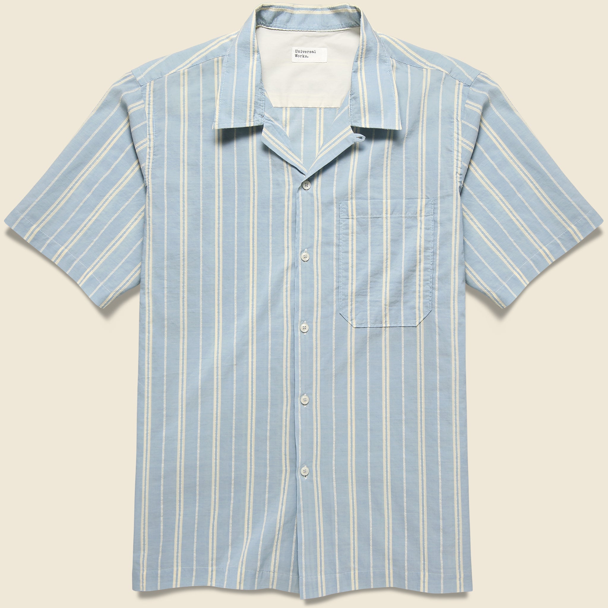 Nisi Cotton Camp Shirt - Blue - Universal Works - STAG Provisions - Tops - S/S Woven - Stripe