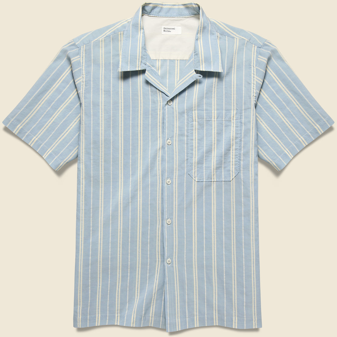 Universal Works Nisi Cotton Camp Shirt - Blue