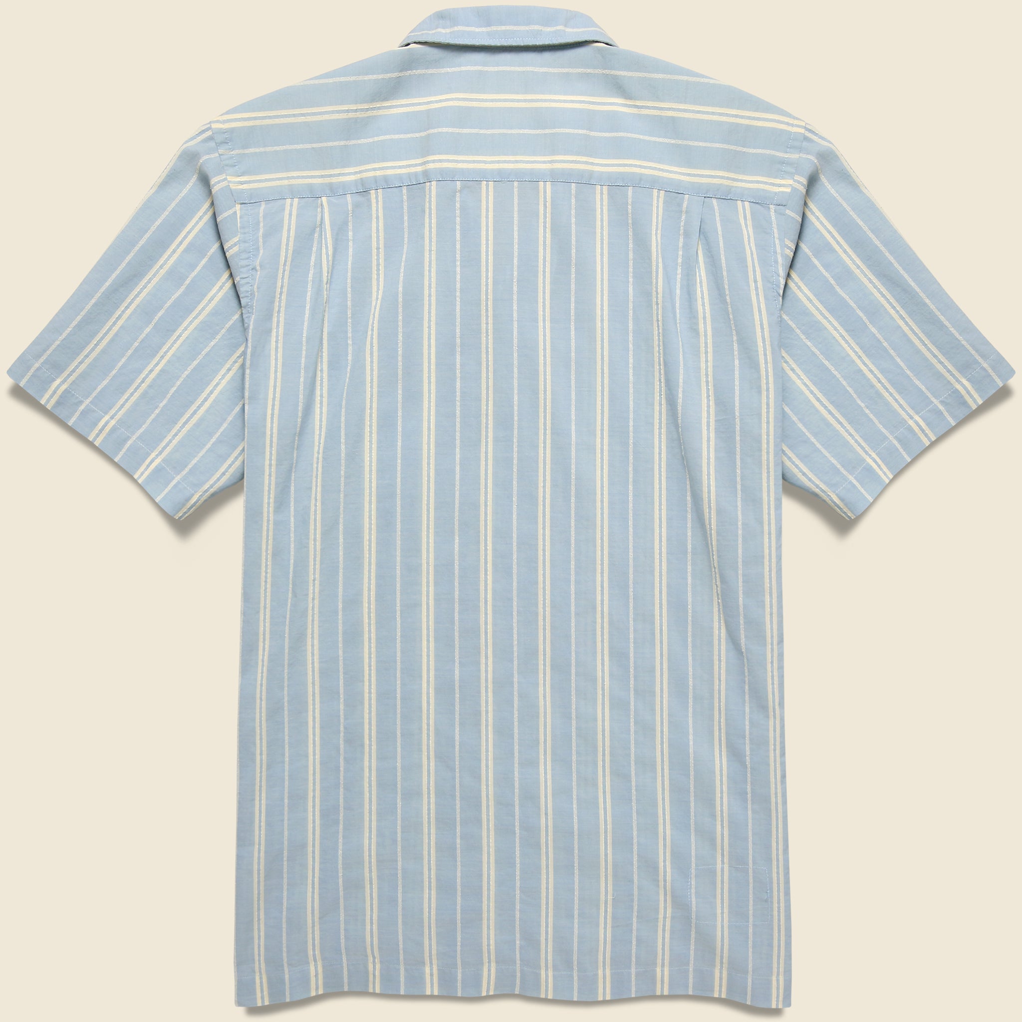 
                          Nisi Cotton Camp Shirt - Blue - Universal Works - STAG Provisions - Tops - S/S Woven - Stripe
                        