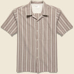 Nisi Cotton Camp Shirt - Brown - Universal Works - STAG Provisions - Tops - S/S Woven - Stripe