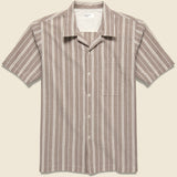 Nisi Cotton Camp Shirt - Brown - Universal Works - STAG Provisions - Tops - S/S Woven - Stripe