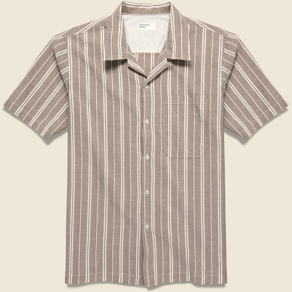 Universal Works Nisi Cotton Camp Shirt - Brown
