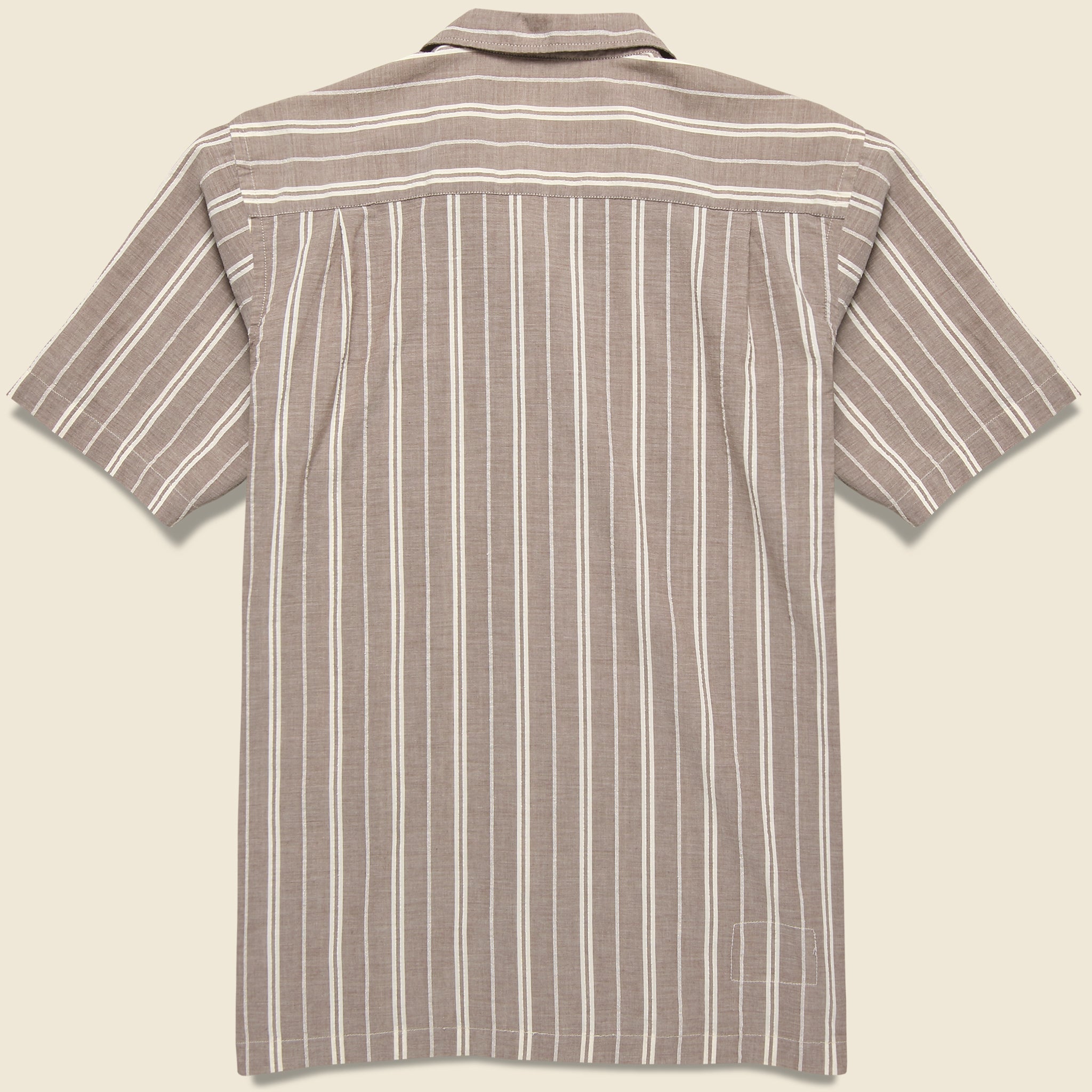 
                          Nisi Cotton Camp Shirt - Brown - Universal Works - STAG Provisions - Tops - S/S Woven - Stripe
                        