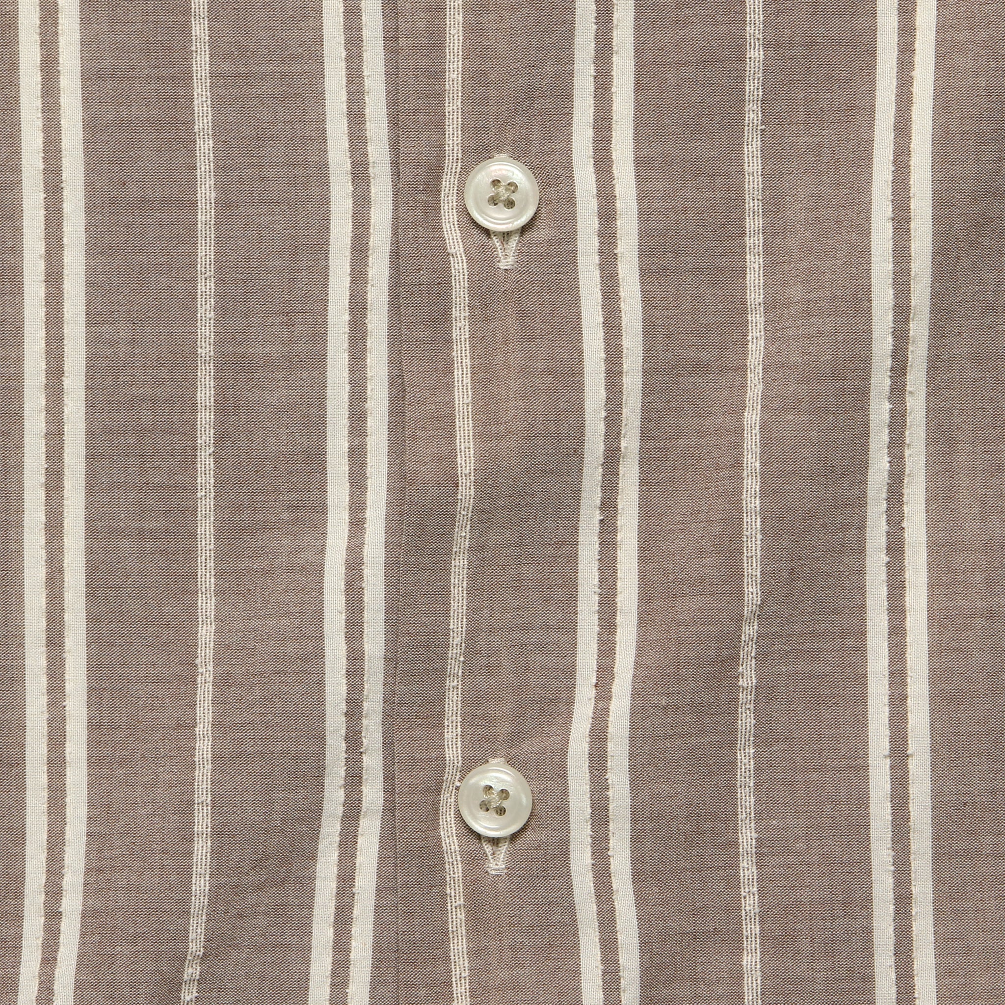 
                          Nisi Cotton Camp Shirt - Brown - Universal Works - STAG Provisions - Tops - S/S Woven - Stripe
                        