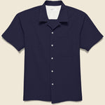 Seersucker Camp Shirt - Navy - Universal Works - STAG Provisions - Tops - S/S Woven - Seersucker