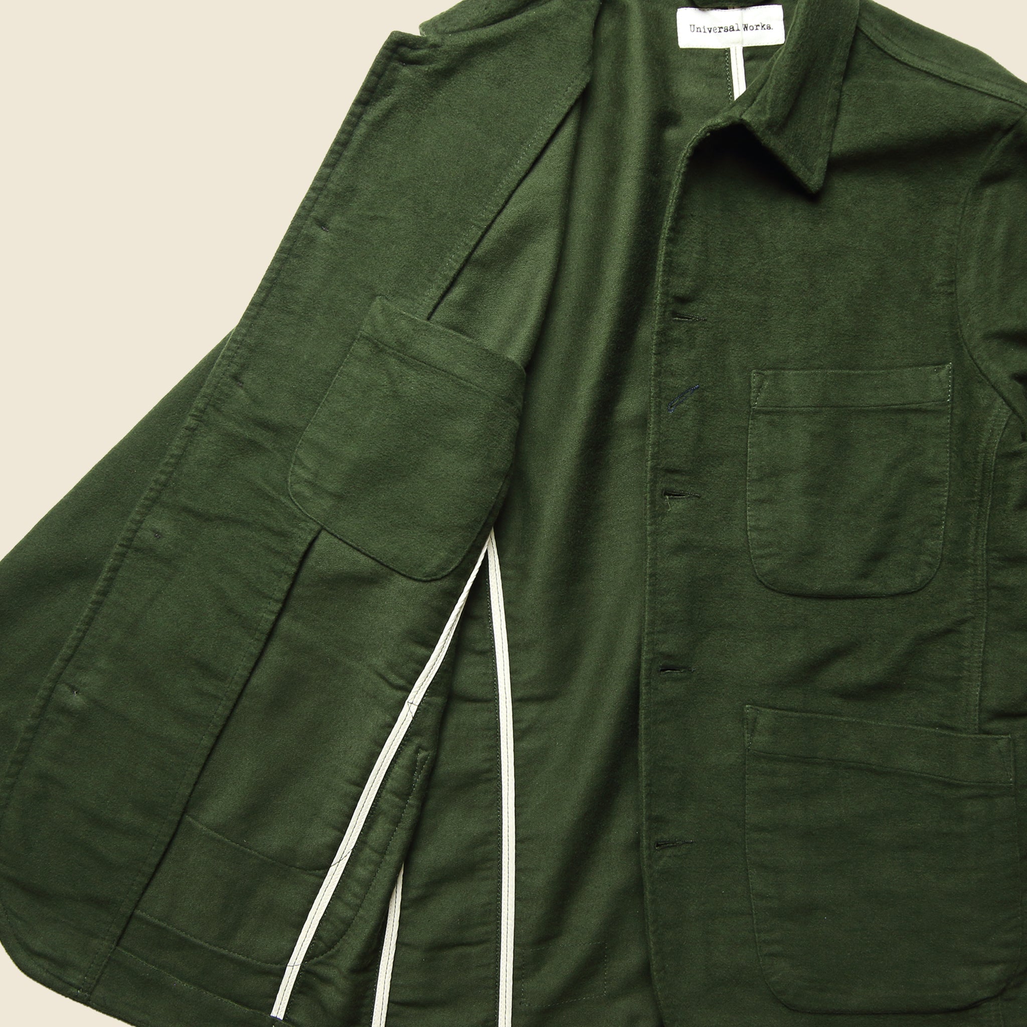 
                          Bakers Jacket - Olive Moleskin - Universal Works - STAG Provisions - Outerwear - Coat / Jacket
                        