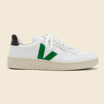 V-12 Leather Sneaker - Extra White/Emeraude Black - Veja - STAG Provisions - Shoes - Athletic