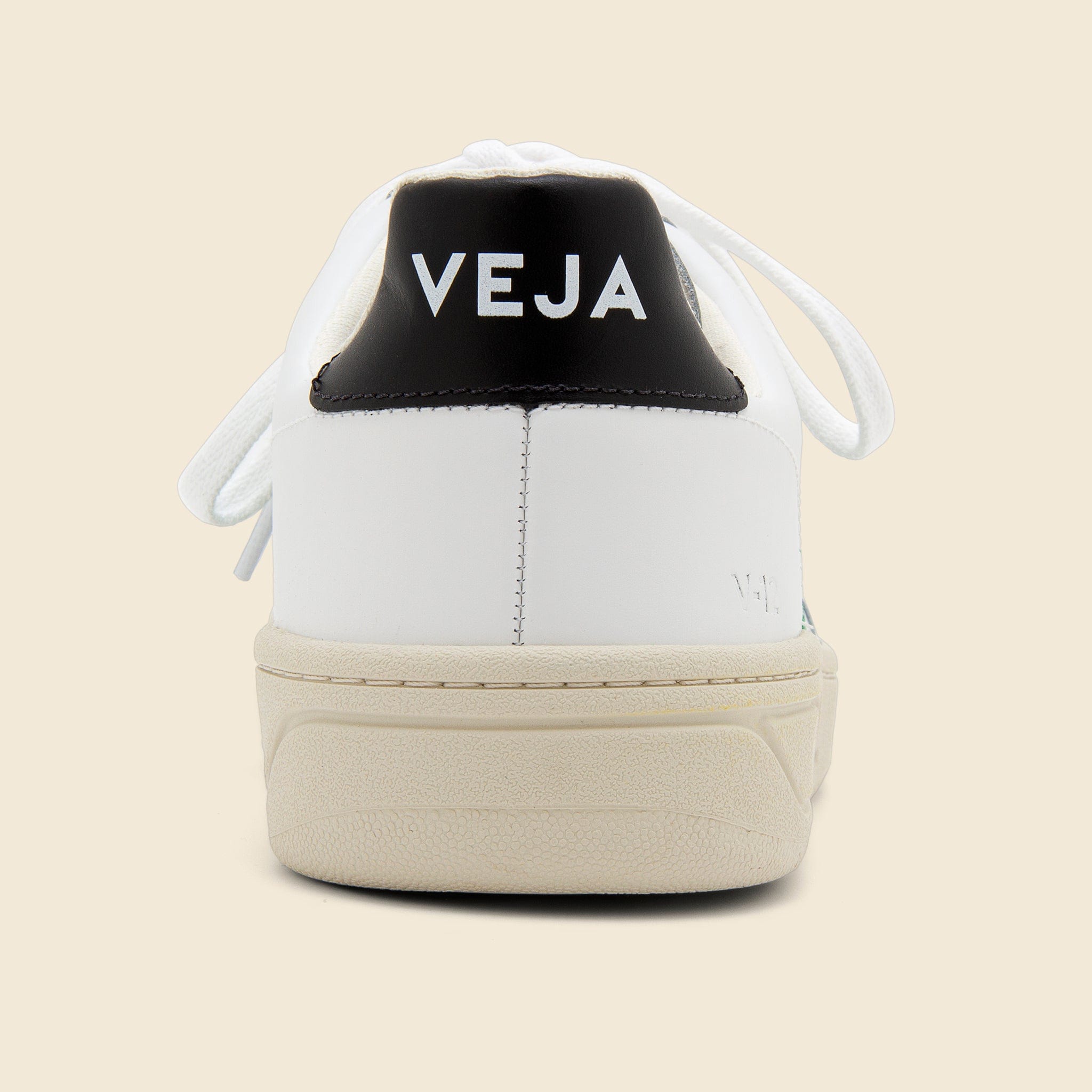 
                          V-12 Leather Sneaker - Extra White/Emeraude Black - Veja - STAG Provisions - Shoes - Athletic
                        