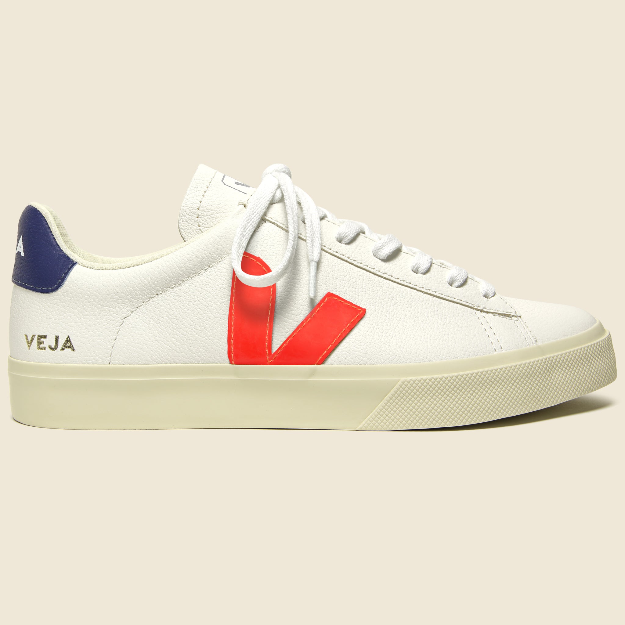 Campo ChromeFree Leather Sneaker - Extra White/Orange/Cobalt - Veja - STAG Provisions - Shoes - Athletic