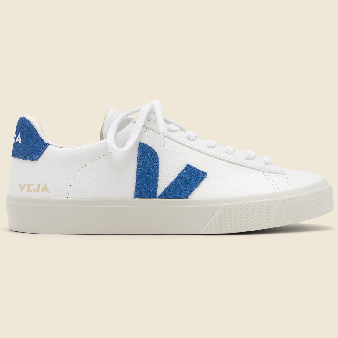 Veja Campo ChromeFree Leather Sneaker - Extra White/Swedish Blue