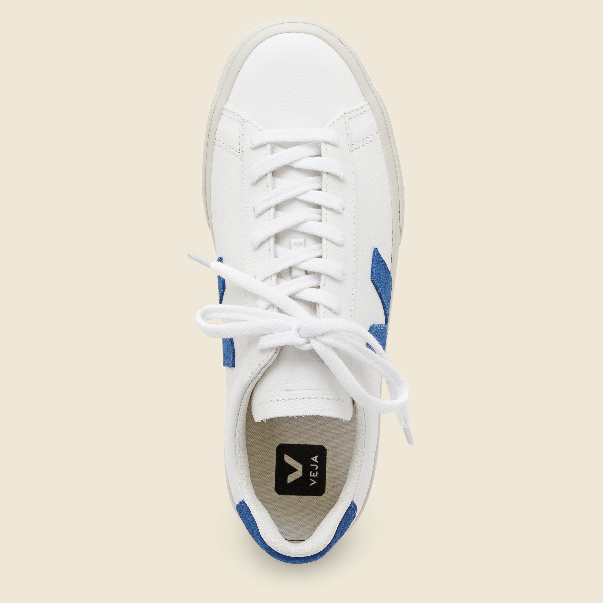 
                          Campo ChromeFree Leather Sneaker - Extra White/Swedish Blue - Veja - STAG Provisions - Shoes - Athletic
                        