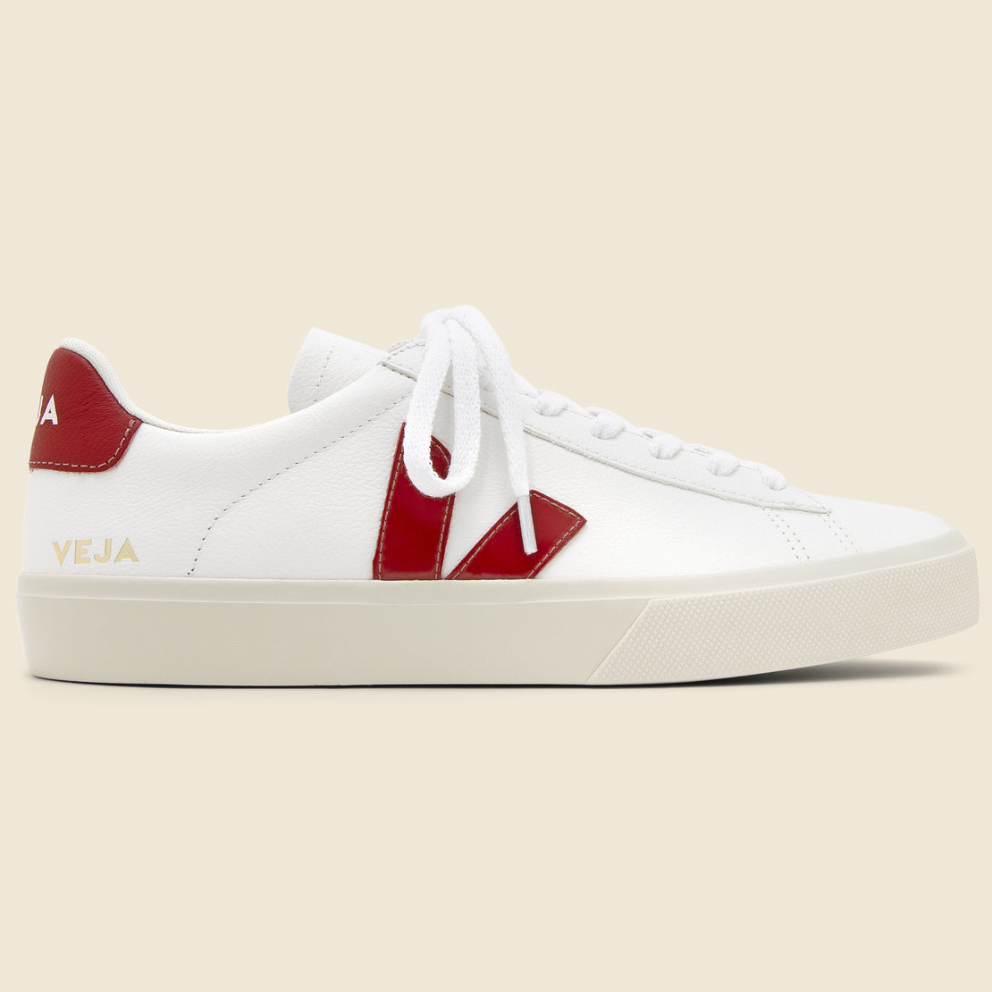 Veja Campo ChromeFree Leather Sneaker - Extra White/Rouille