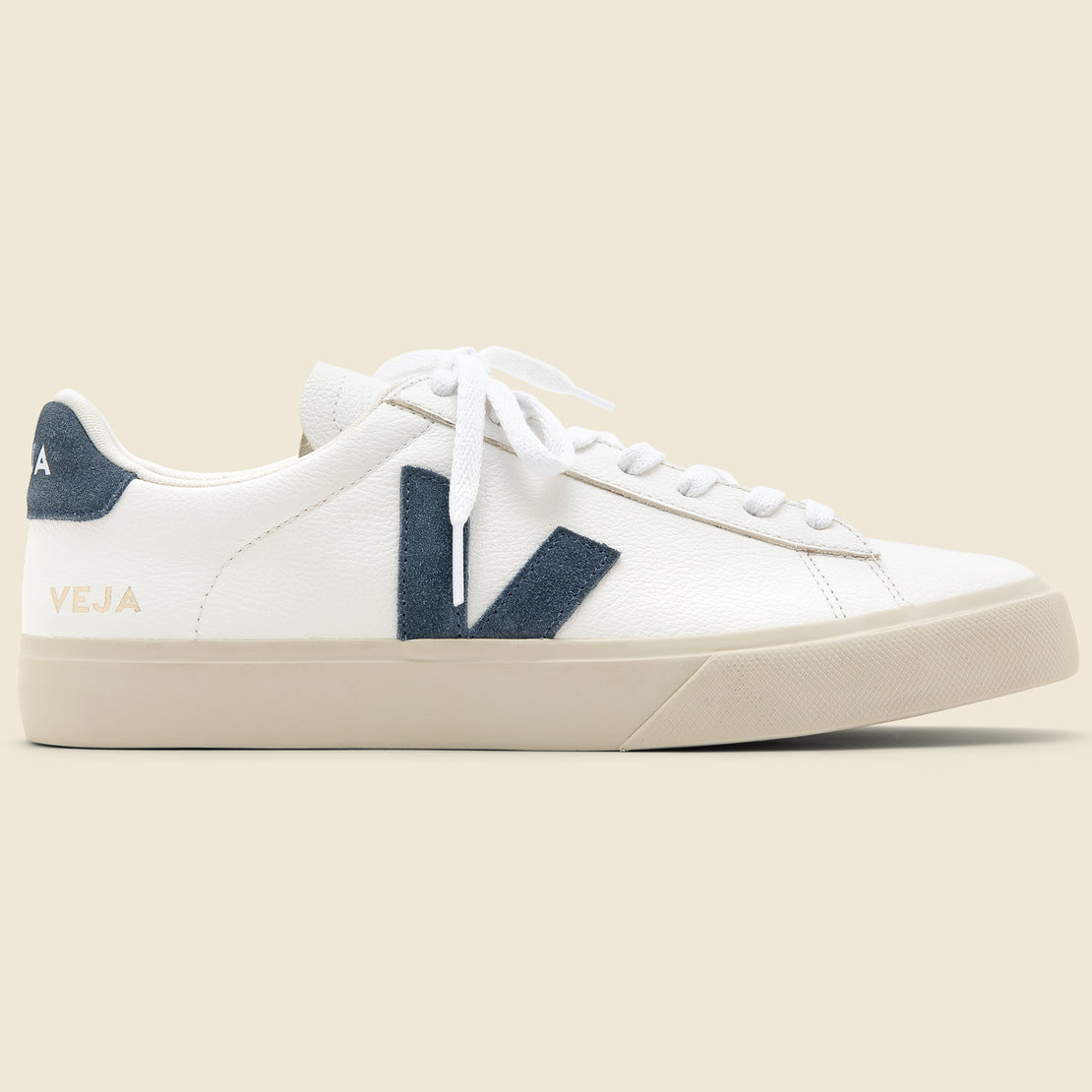 Veja Campo Leather Sneaker - Extra White/California Blue
