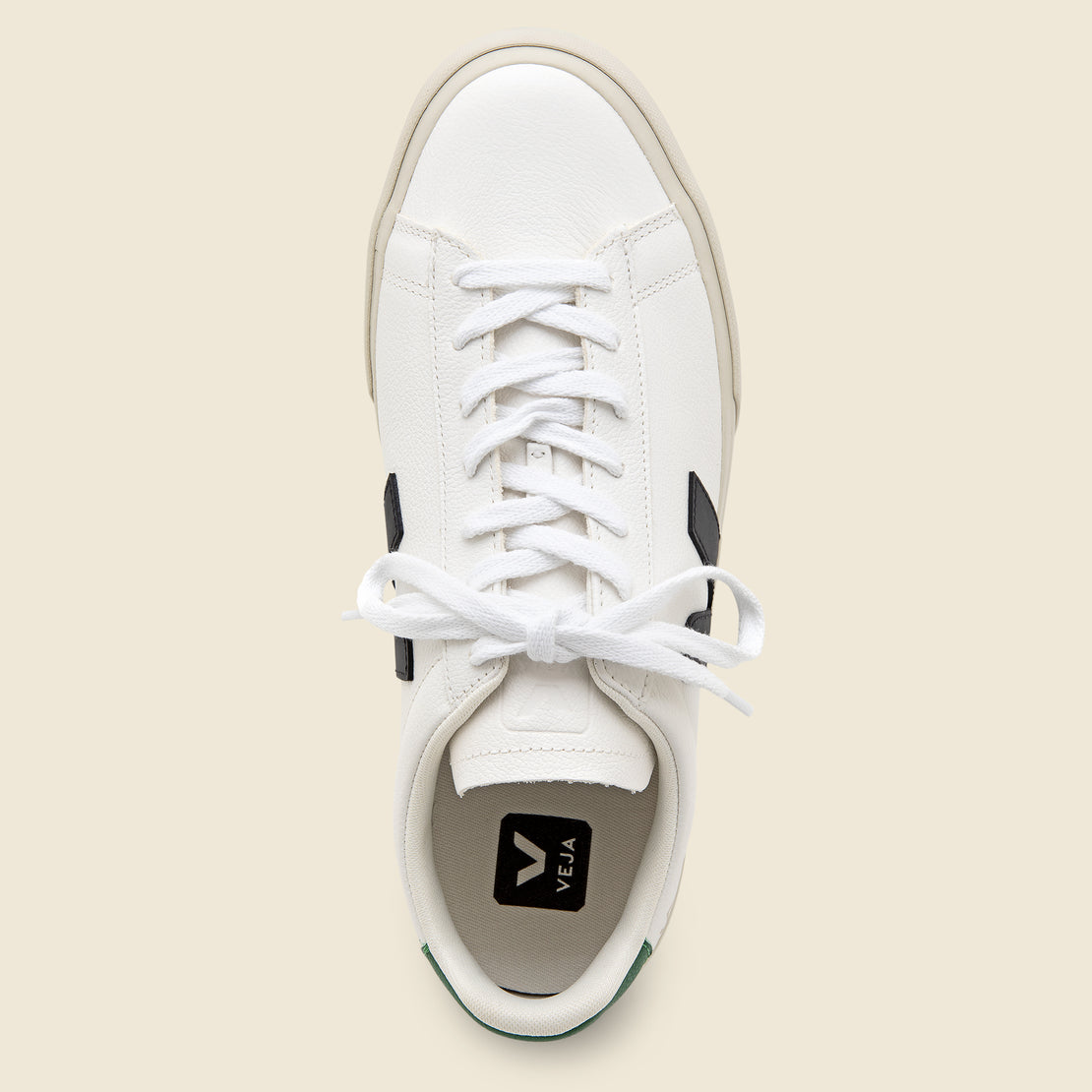 Campo Leather Sneaker - Extra White/Emaraude/Black