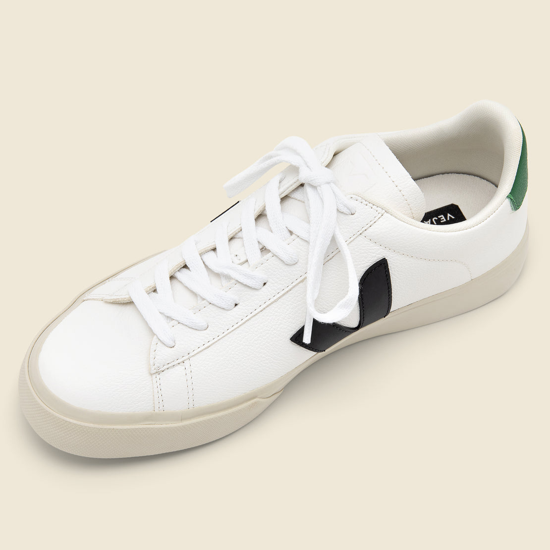 Campo Leather Sneaker - Extra White/Emaraude/Black