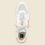 V-10 Leather Sneaker - White/Orange Fluo - Veja - STAG Provisions - Shoes - Athletic