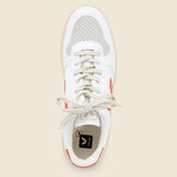 V-10 Leather Sneaker - White/Orange Fluo - Veja - STAG Provisions - Shoes - Athletic