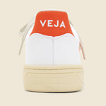 V-10 Leather Sneaker - White/Orange Fluo - Veja - STAG Provisions - Shoes - Athletic