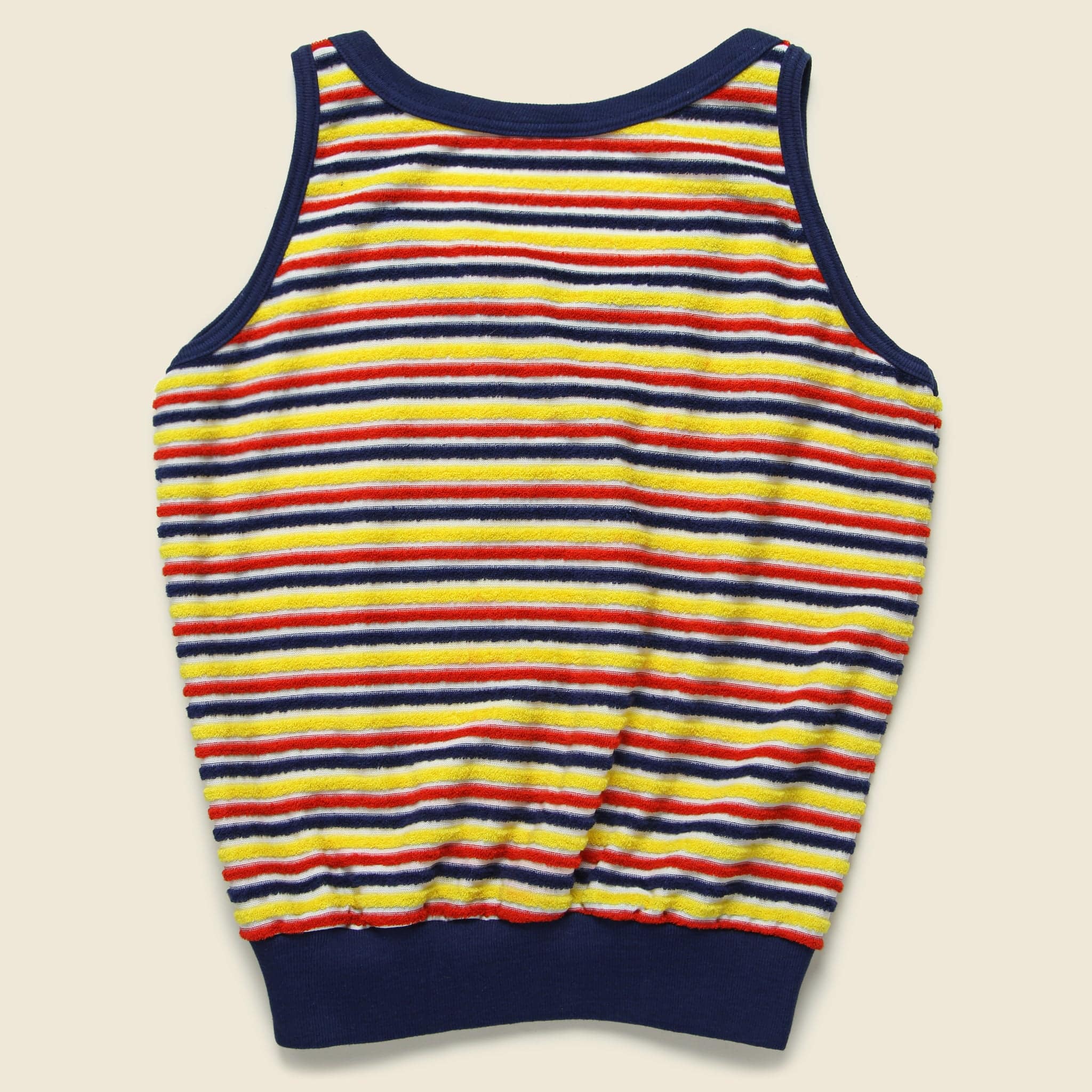 
                          Stripe Terry Tank Top - Red/Yellow/Navy - Vintage - STAG Provisions - W - One &amp; Done - Apparel
                        