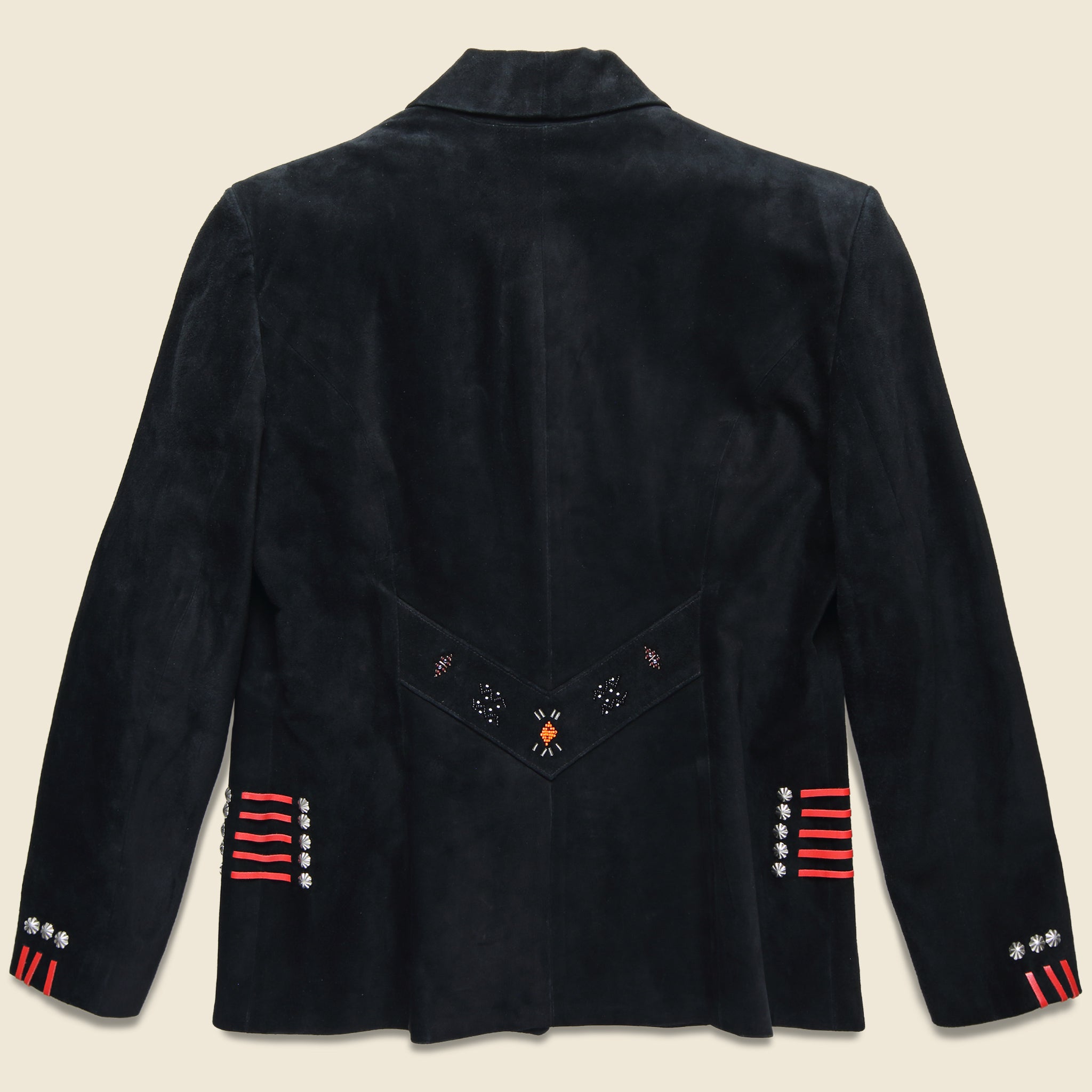 
                          Frontier Bead &amp; Concho Suede Jacket - Black - Vintage - STAG Provisions - W - One &amp; Done - Apparel
                        