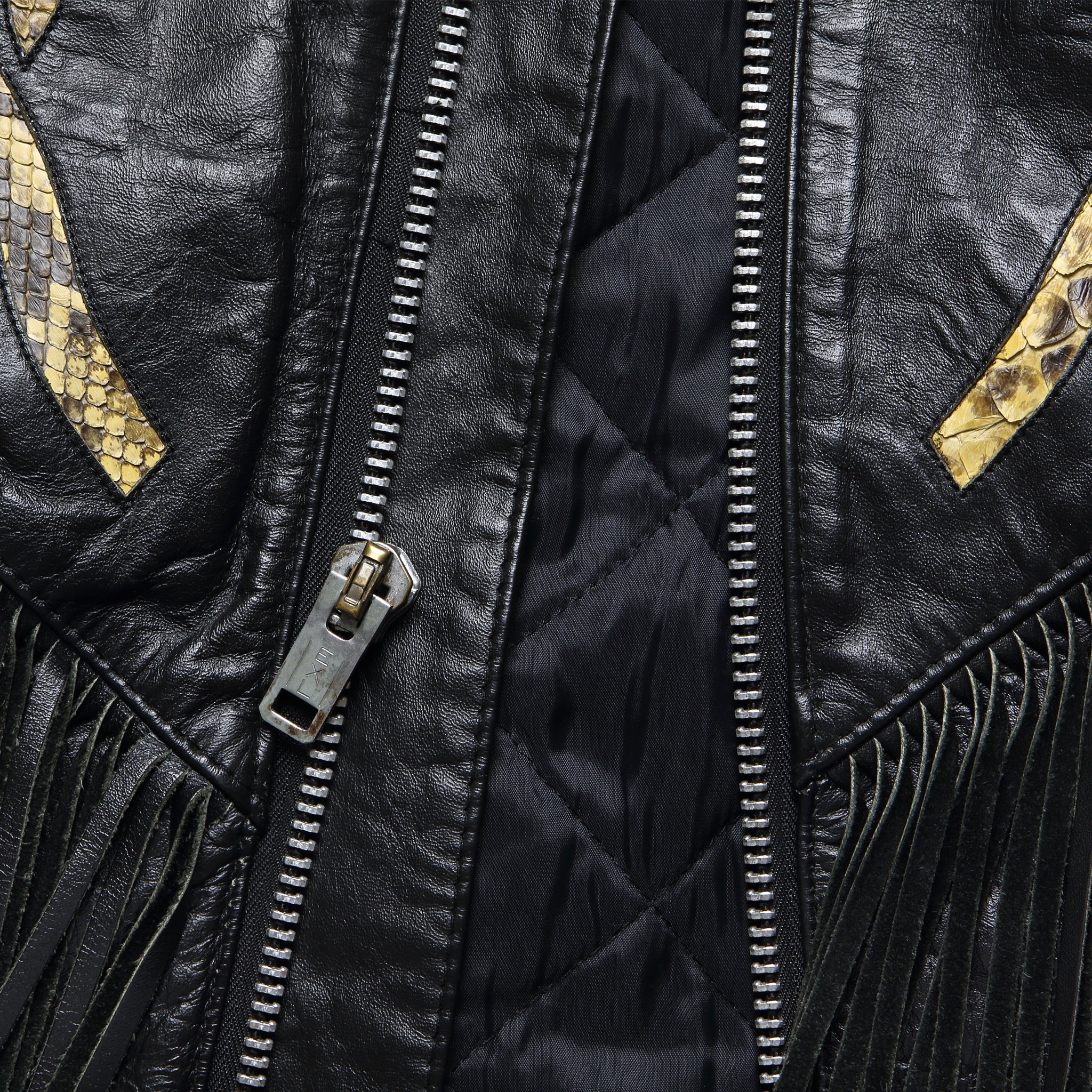 
                          Leather Rider Concho &amp; Tassle Biker Jacket - Black - Vintage - STAG Provisions - W - One &amp; Done - Apparel
                        