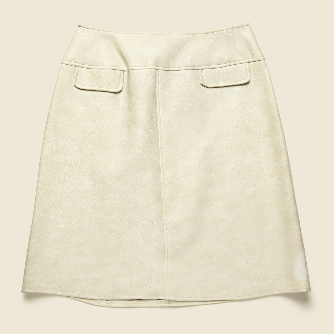 Vintage 1960s Union Leather Mini Skirt - Cream