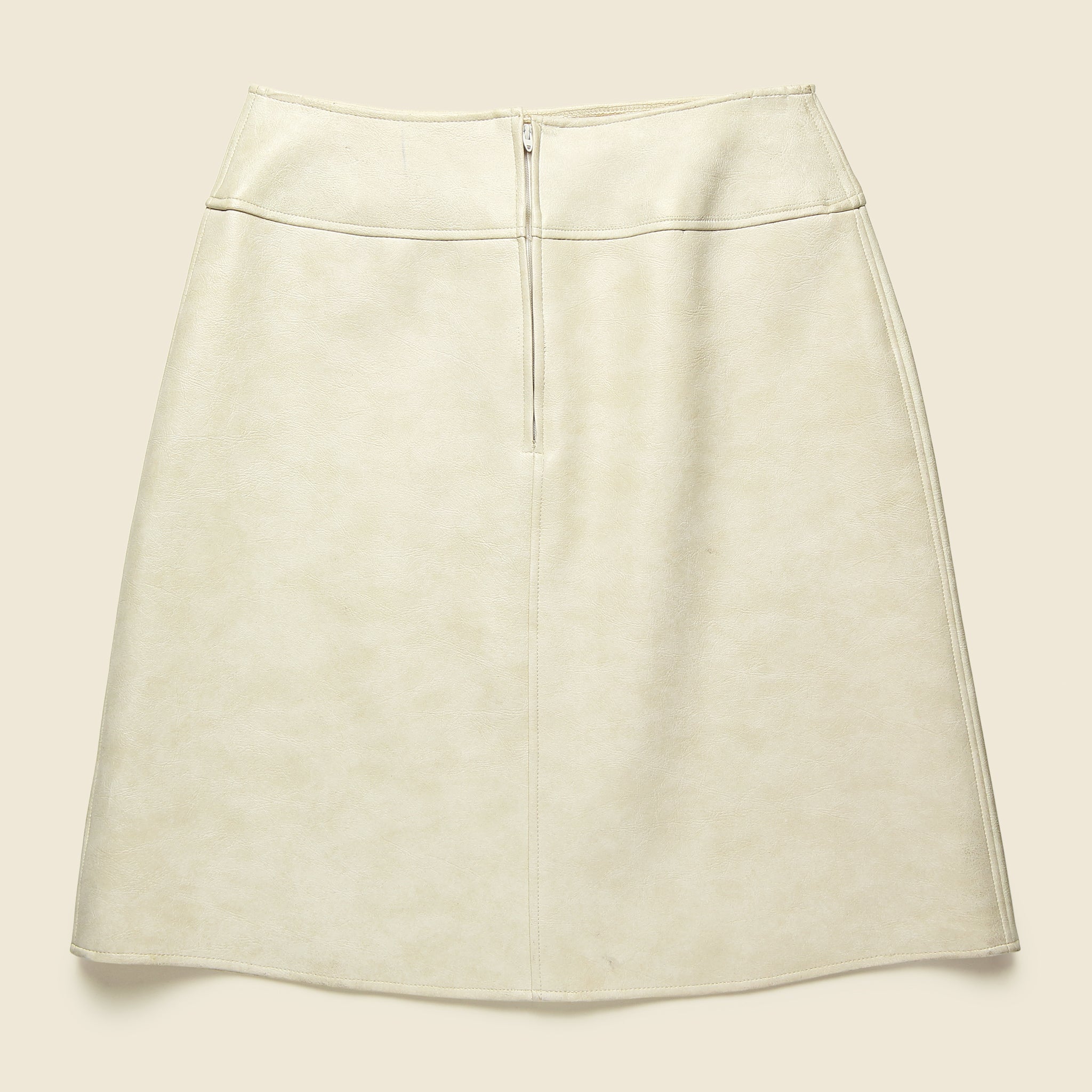 
                          1960s Union Leather Mini Skirt - Cream - Vintage - STAG Provisions - W - One &amp; Done - Apparel
                        