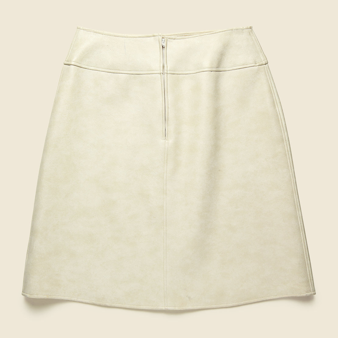 1960s Union Leather Mini Skirt - Cream - Vintage - STAG Provisions - W - One & Done - Apparel