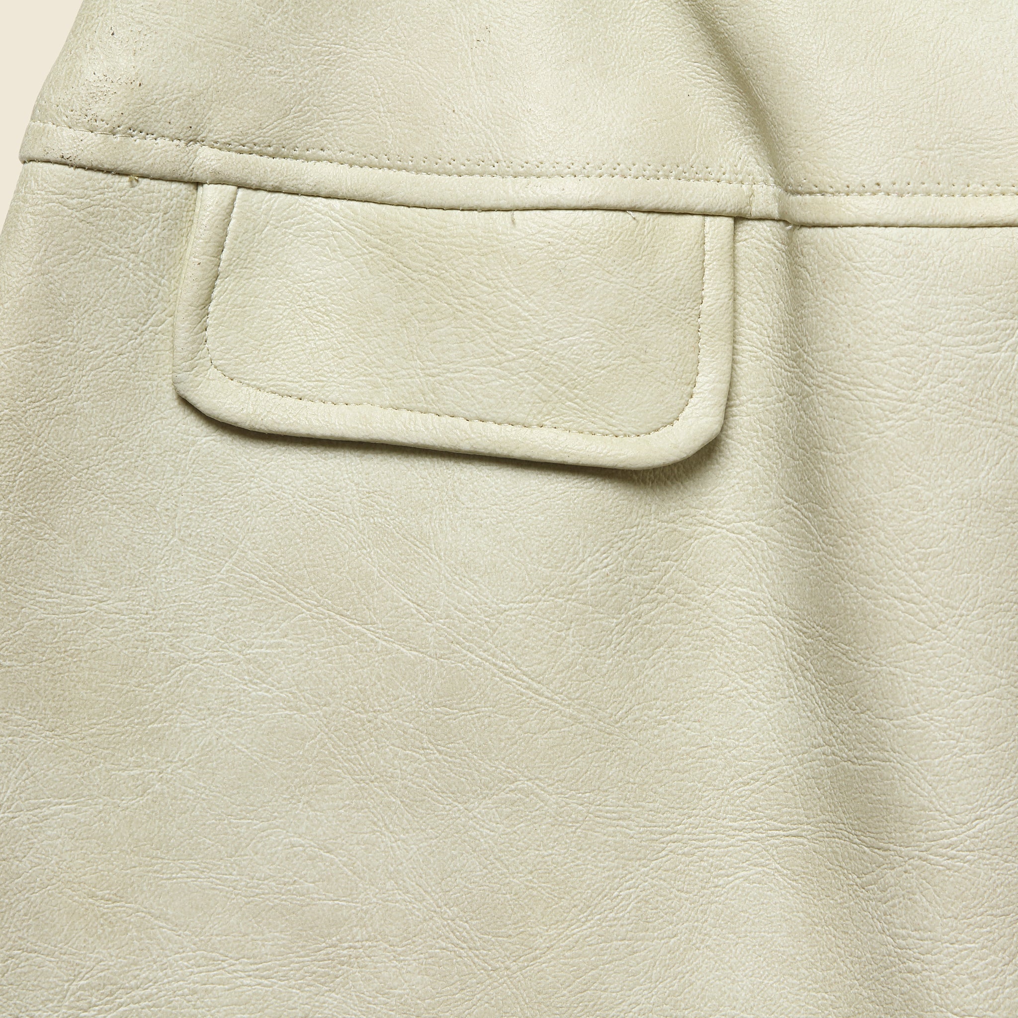 
                          1960s Union Leather Mini Skirt - Cream - Vintage - STAG Provisions - W - One &amp; Done - Apparel
                        