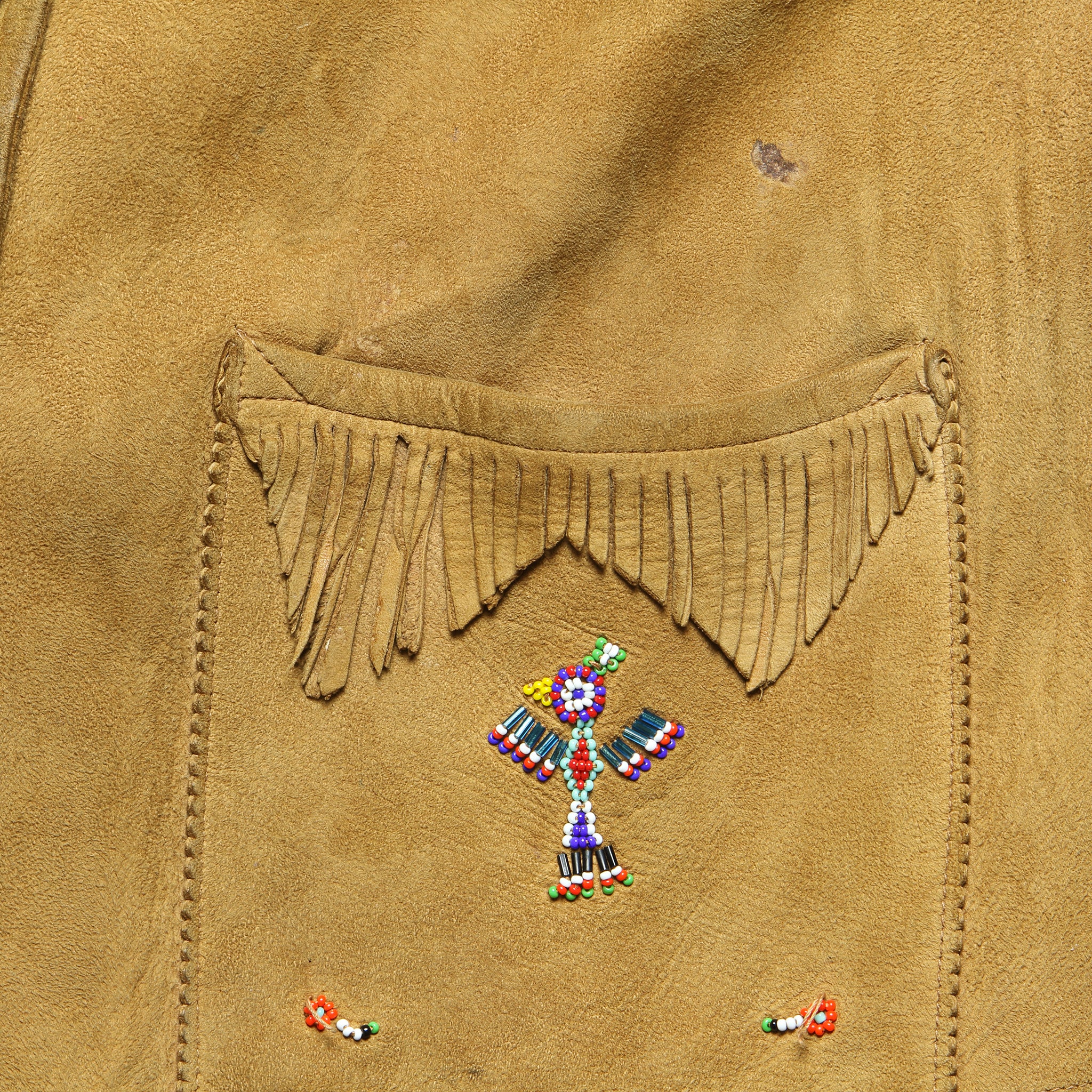 
                          Hand-beaded Suede Fringe Jacket - Tan - Vintage - STAG Provisions - W - One &amp; Done - Apparel
                        