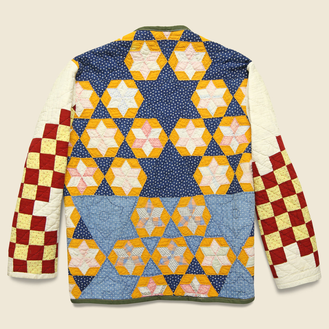 Scofield Hexagon Star Quilt Kimono - Navy/Yellow/Red - Vintage - STAG Provisions - W - One & Done - Apparel