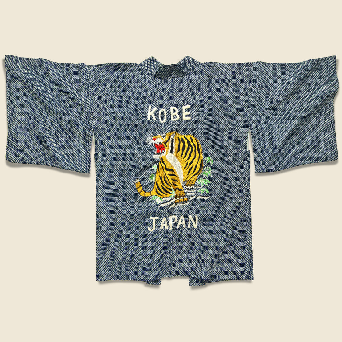 Vintage Embroidered Silk Kimono - Tiger Kobe