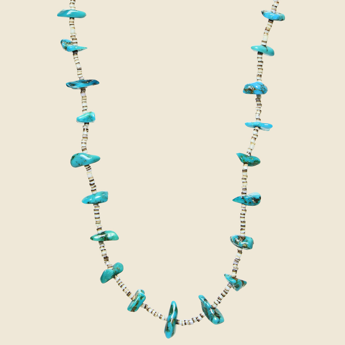 Turquoise & Heishe Shell Necklace