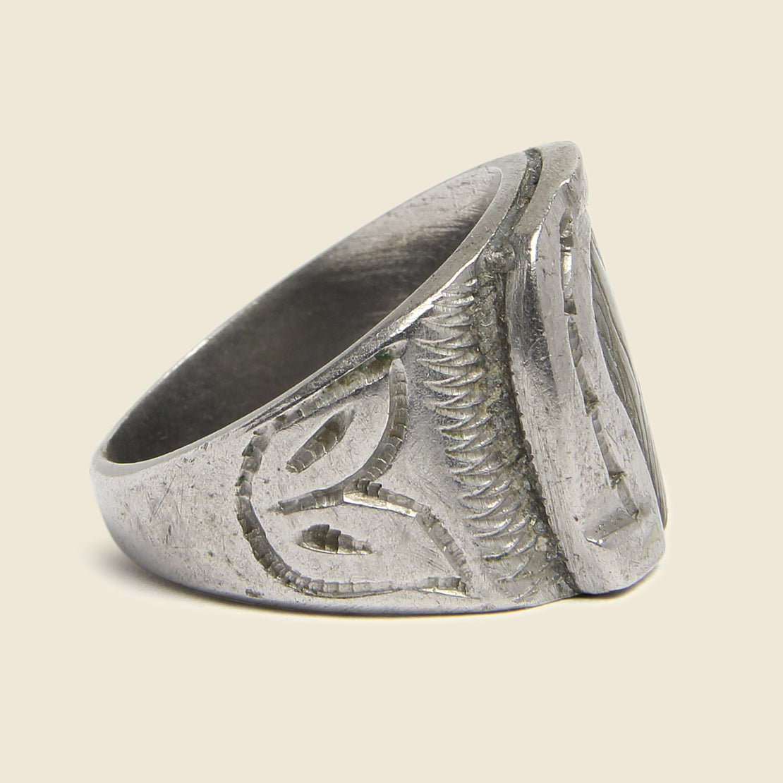 Stamped Sterling Silver & Abalone Horseshoe Ring - Vintage - STAG Provisions - W - Accessories - Ring
