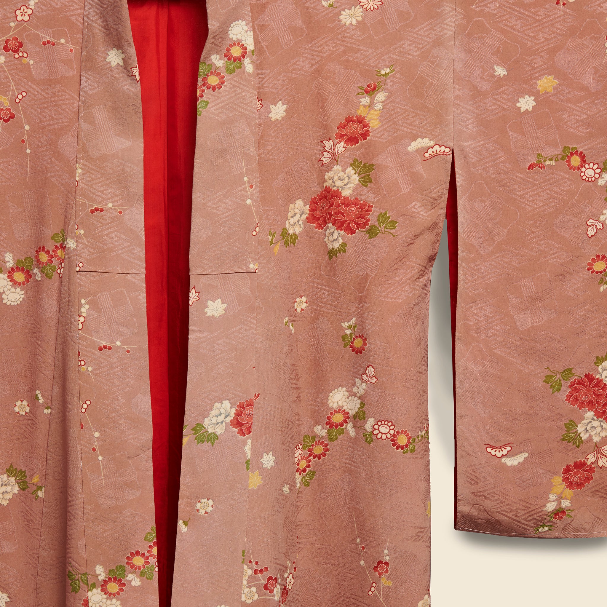 
                          Long Silk Kimono - Mauve, All Over Flowers - Vintage - STAG Provisions - W - One &amp; Done - Apparel
                        