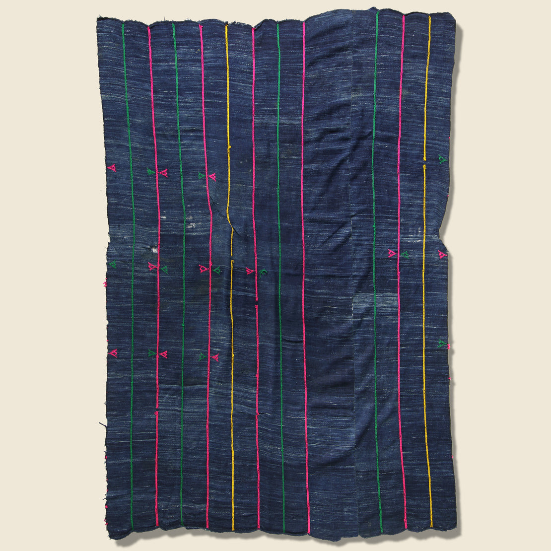 African Indigo Textile - Bright Stitching - Vintage - STAG Provisions - W - One & Done - Blankets & Textiles
