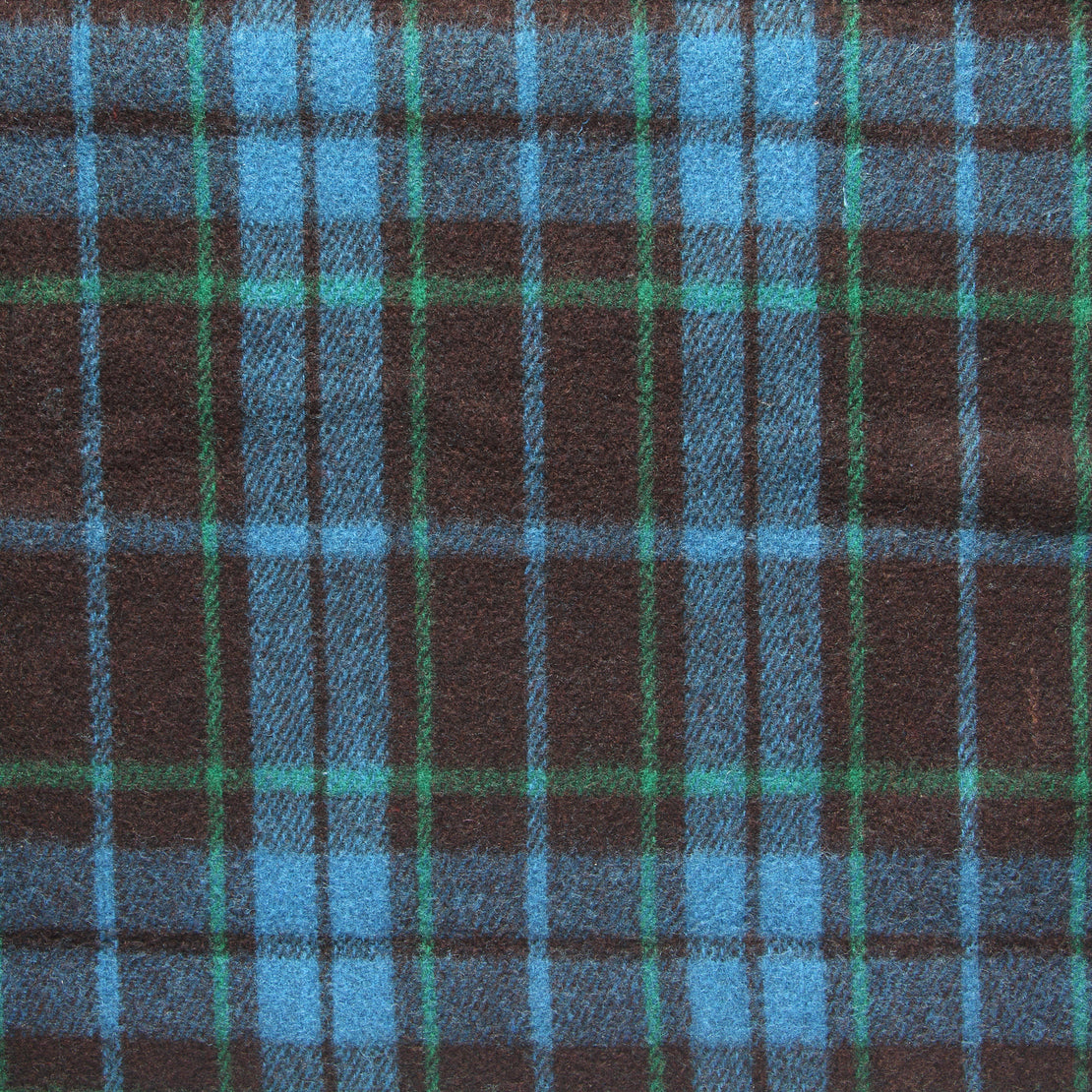 Vintage Indian Wool Plaid Blanket - Black/Green/Blue - Vintage - STAG Provisions - Gift - Blankets