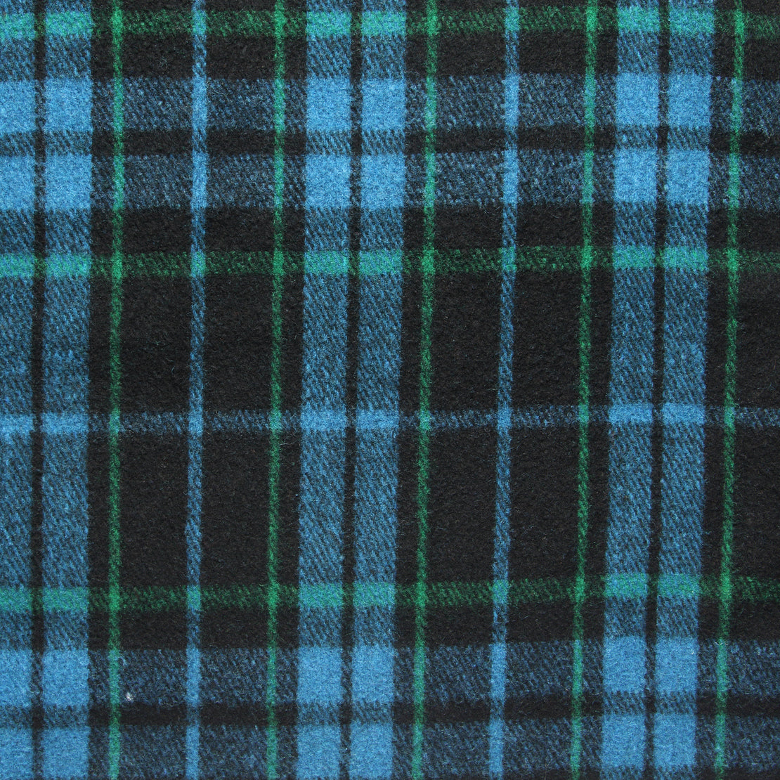 Vintage Indian Wool Plaid Blanket - Black/Green/Blue - Vintage - STAG Provisions - Gift - Blankets