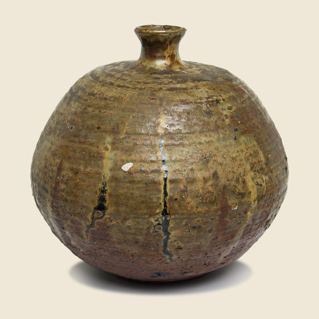 Vintage Mid-Century Hand Thrown Studio Pottery - Small Round Vase