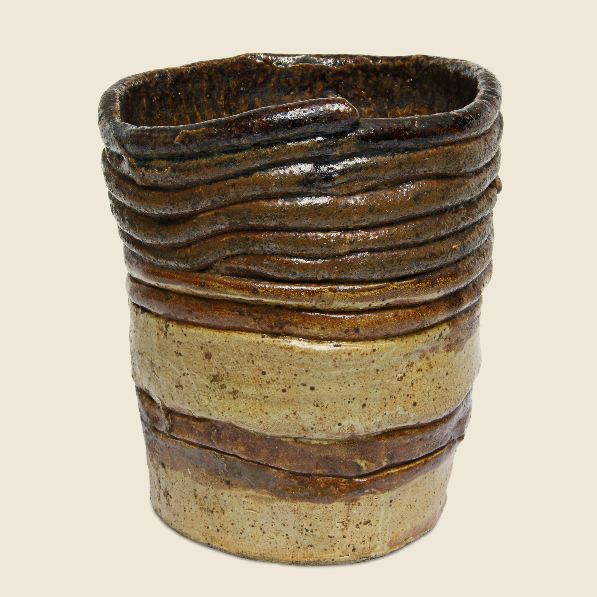 Mid-Century Hand Thrown Studio Pottery - Coil Vase - Vintage - STAG Provisions - One & Done - Art
