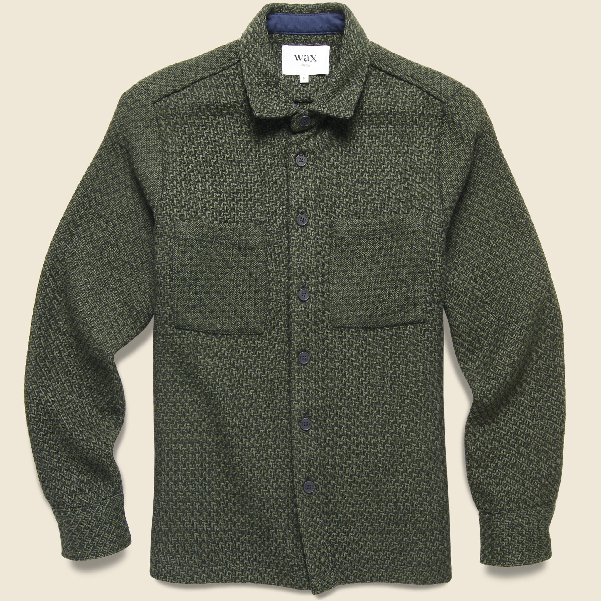 Whiting Overshirt - Olive - Wax London - STAG Provisions - Tops - L/S Woven - Plaid
