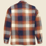 Whiting Overshirt - Navy/Red Ombre Check - Wax London - STAG Provisions - Tops - L/S Woven - Plaid