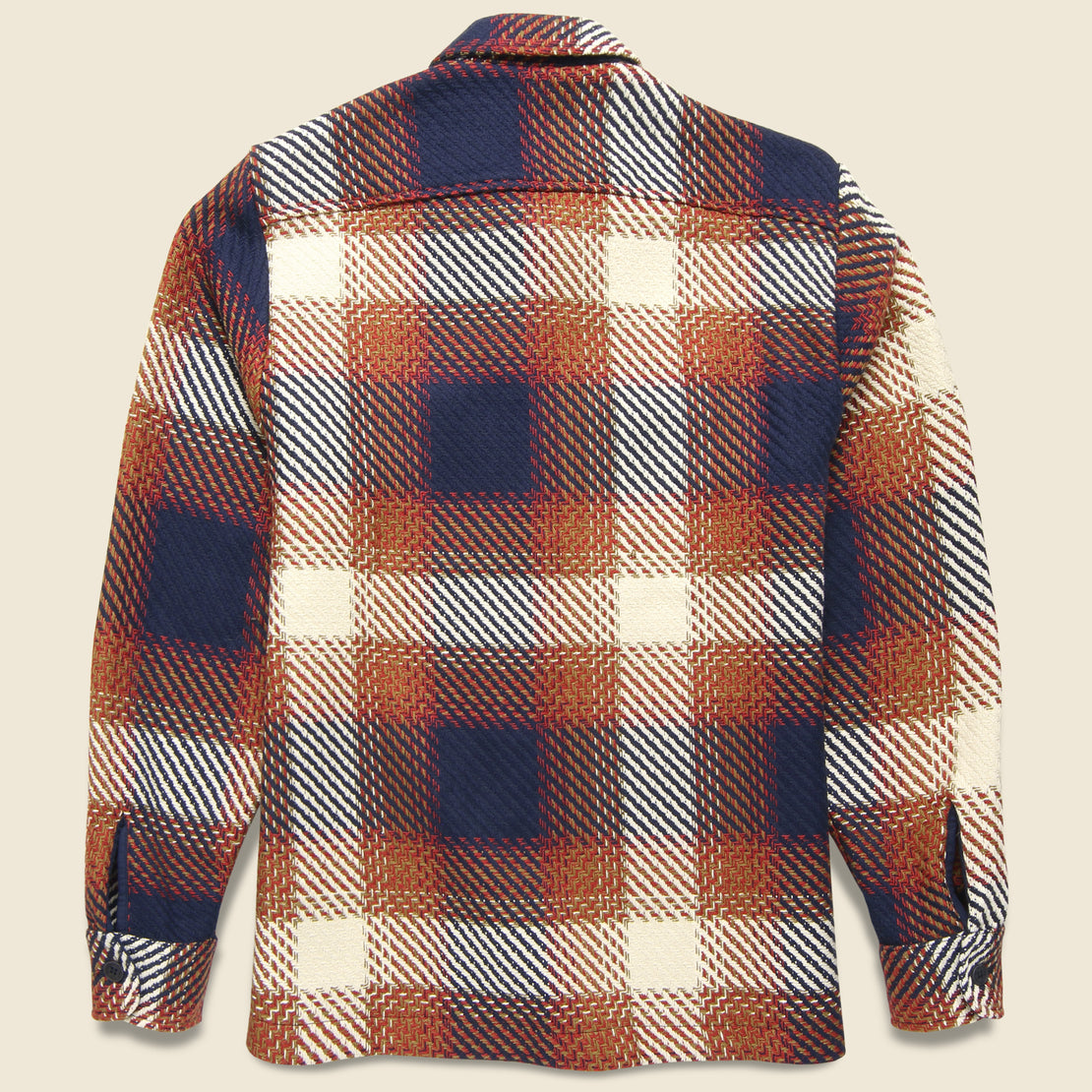 Whiting Overshirt - Navy/Red Ombre Check - Wax London - STAG Provisions - Tops - L/S Woven - Plaid